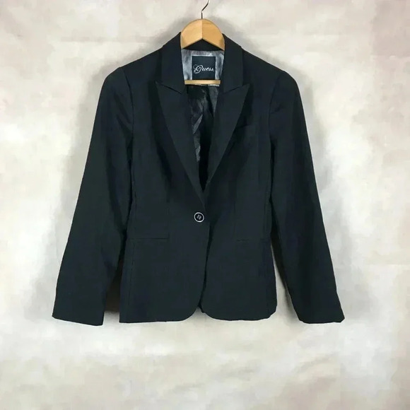 GUESS Women's Notch Collar Black Blazer Size MEDIUM - Picture 1 of 6